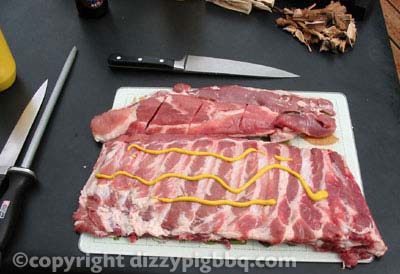 Mustard on ribs is optional