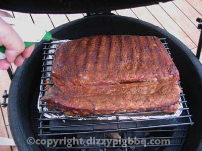 RIbs after an our of smoking and cooking
